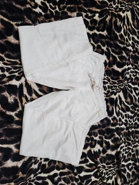 Roxy White Linen-Blend Boyfriend Jeans